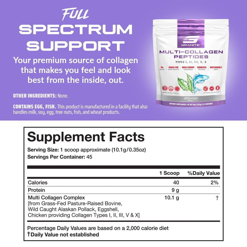 Granite Supplements Collagen Peptides Powder - 16 oz - image 3