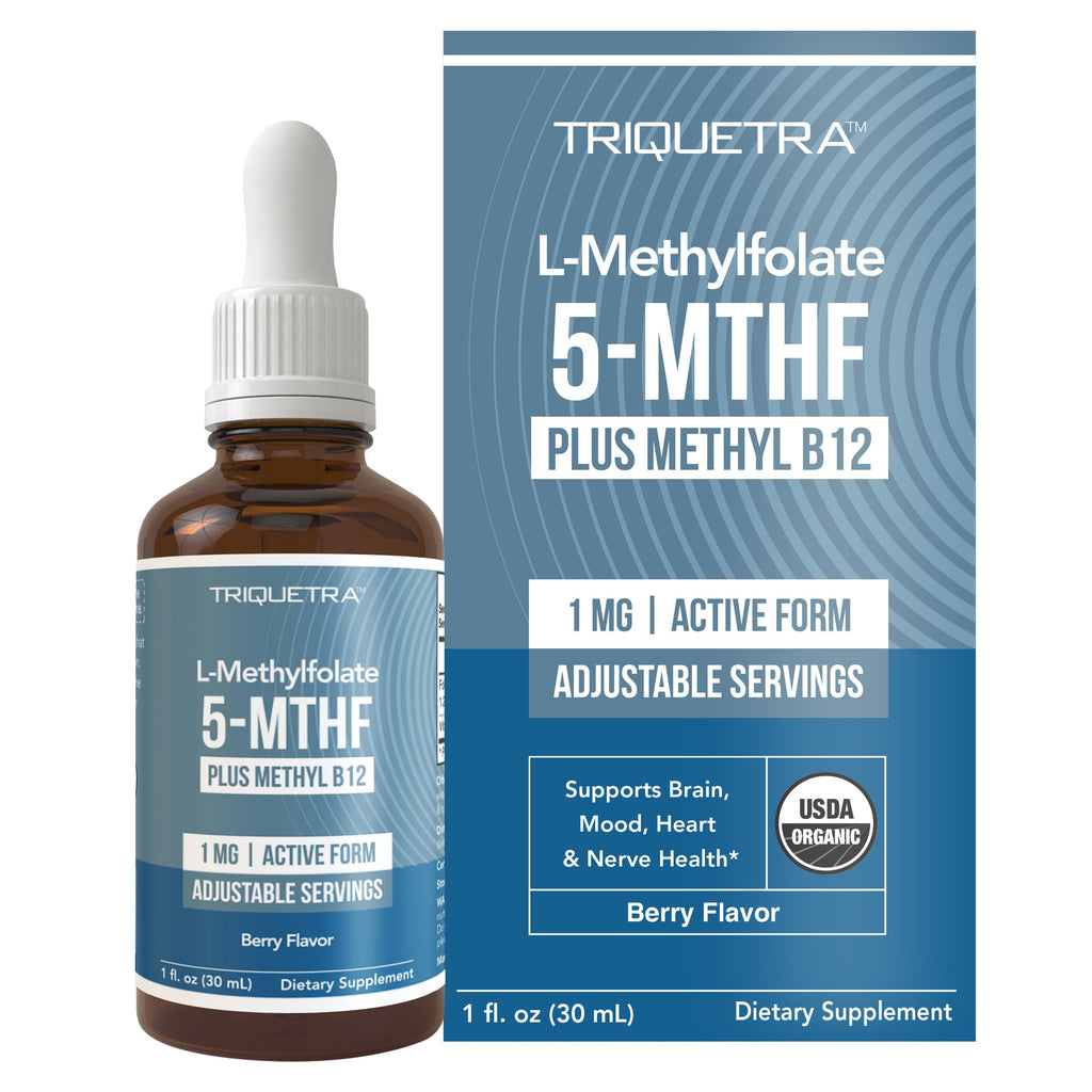 Triquetra Health Organic Methylfolate 1000mcg + Methyl B12 - 1 Fl Oz