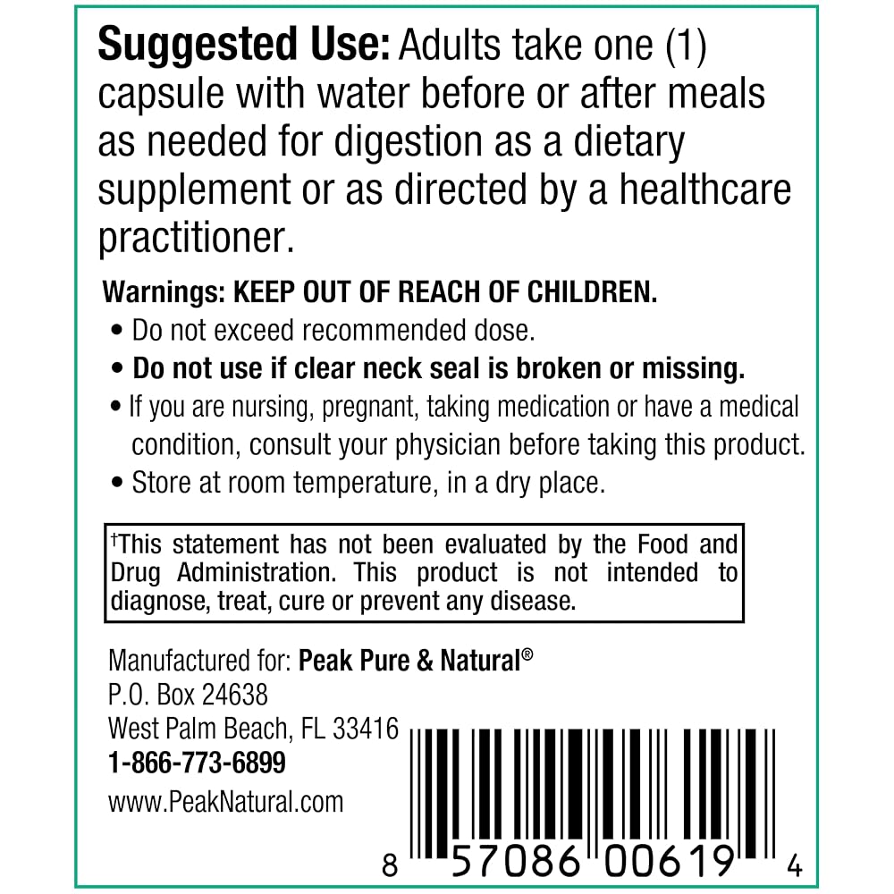 Peak Pure & Natural Peak Digestion Probiotic Supplement - 30 Capsules - image 3
