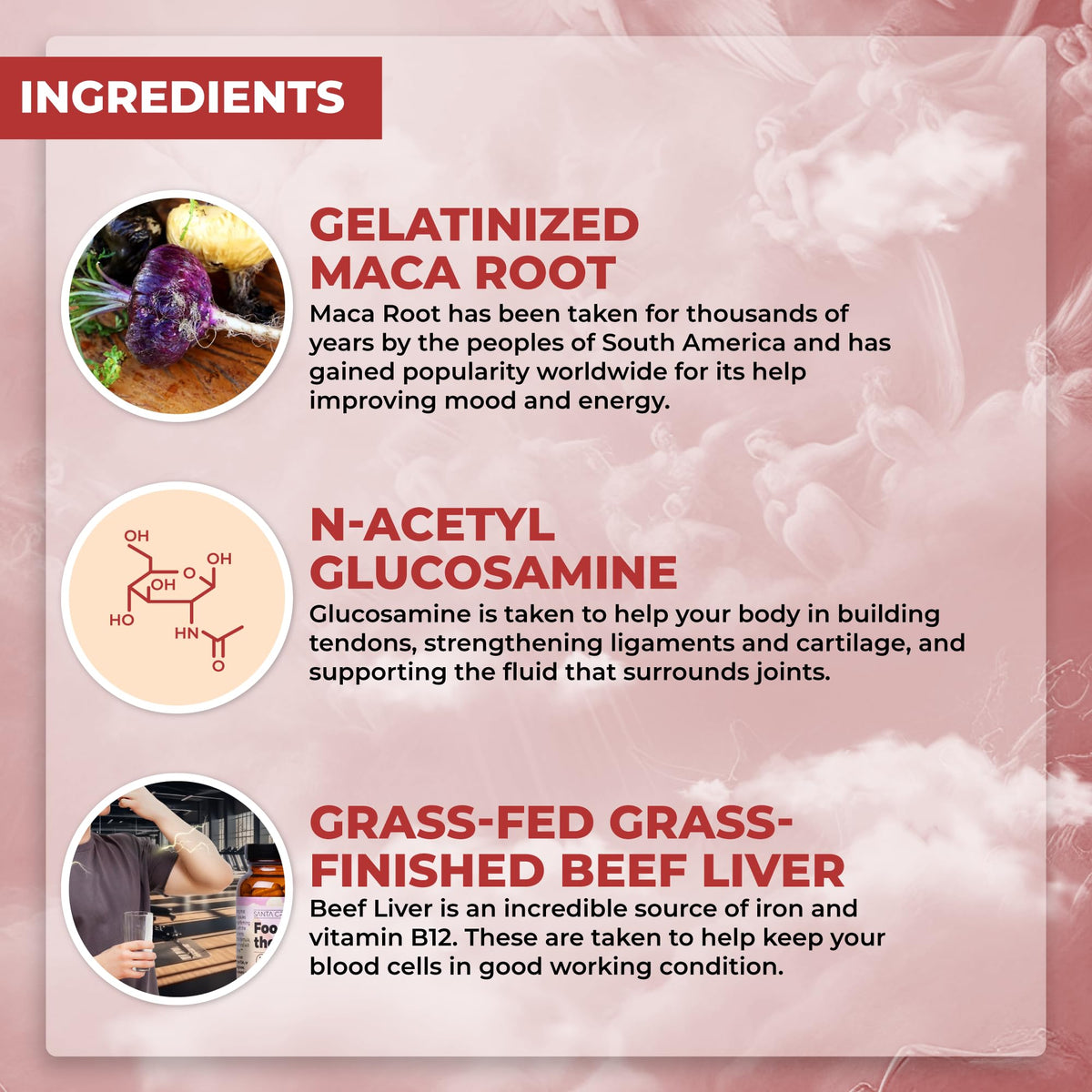 Santa Cruz Paleo Food of the Gods Grass Fed Beef Organ Supplement - 150 Capsules - image 3