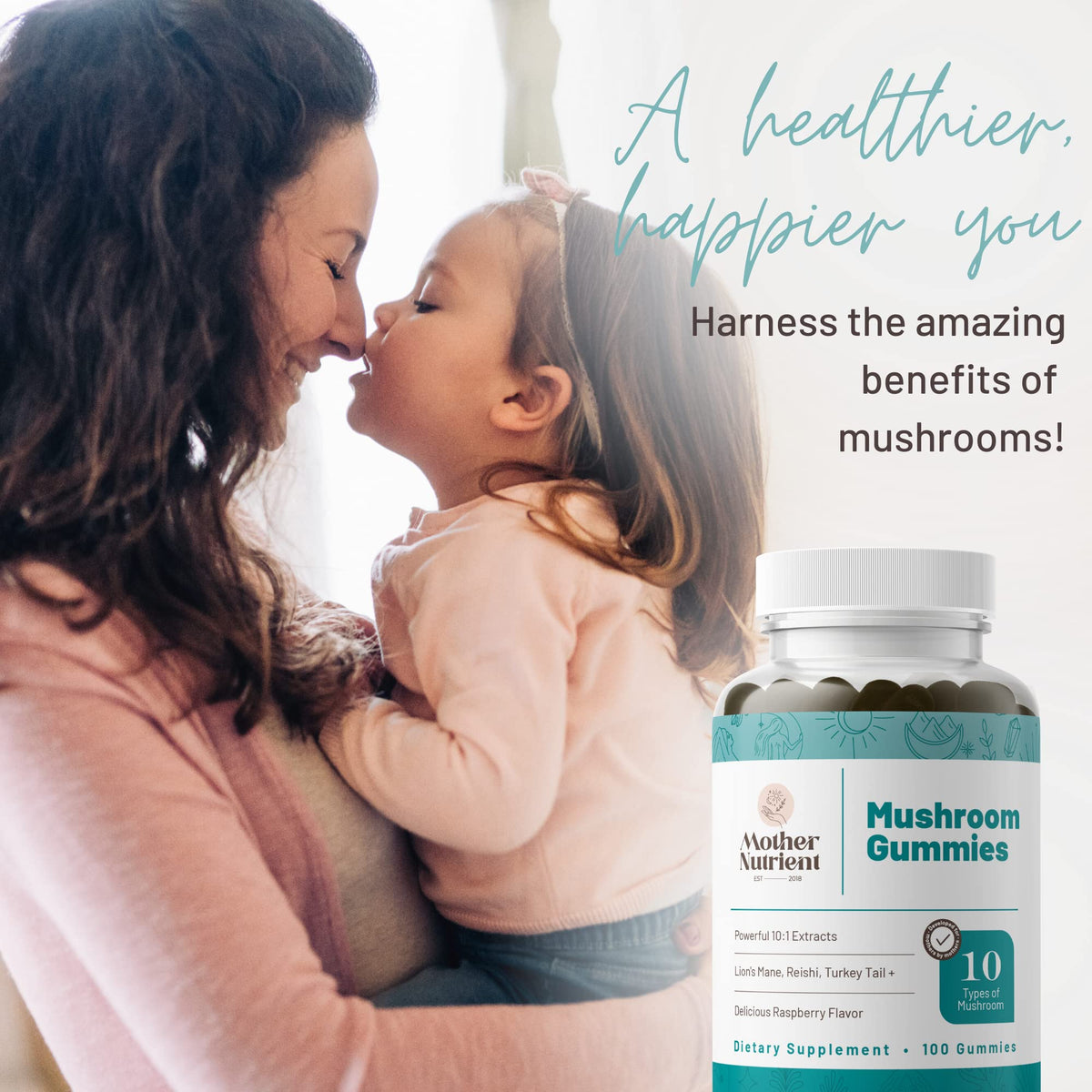Mother Nutrient Mushroom Gummies for Focus and Energy - 100 Count - image 2