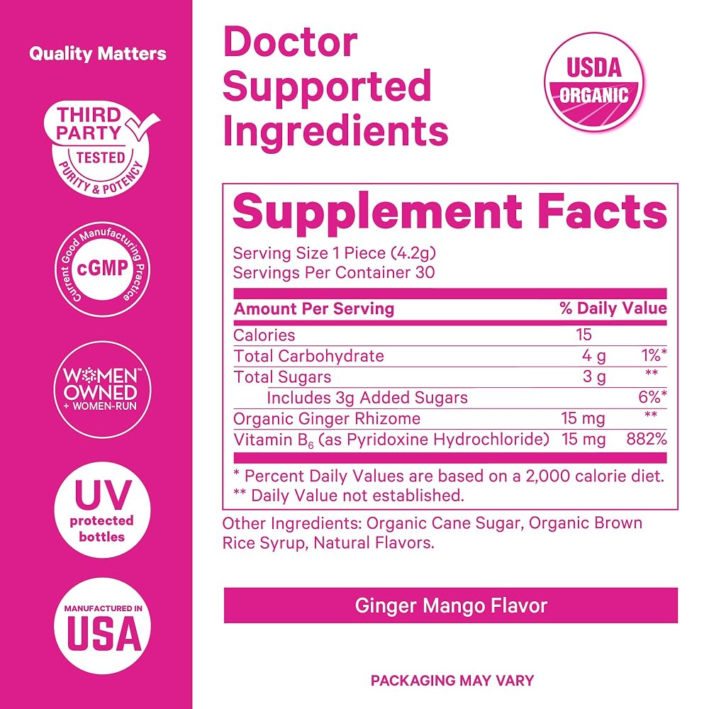Pink Stork Organic Peppermint & Ginger Lozenges for Nausea - 60 Count - image 7