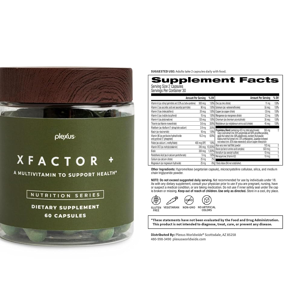 Plexus Xfactor+ Multivitamin - 120 Capsules (2 Pack) - image 6