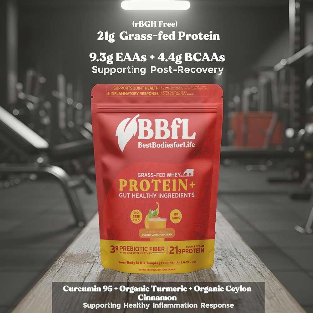 BBfL Grass-Fed Whey Protein Shake with Turmeric - 15 Servings - image 3