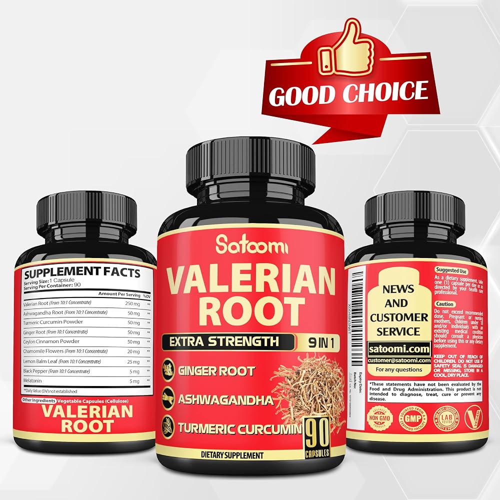 Satoomi Valerian Root Capsules with 9 Herbs - 90 Capsules - image 6