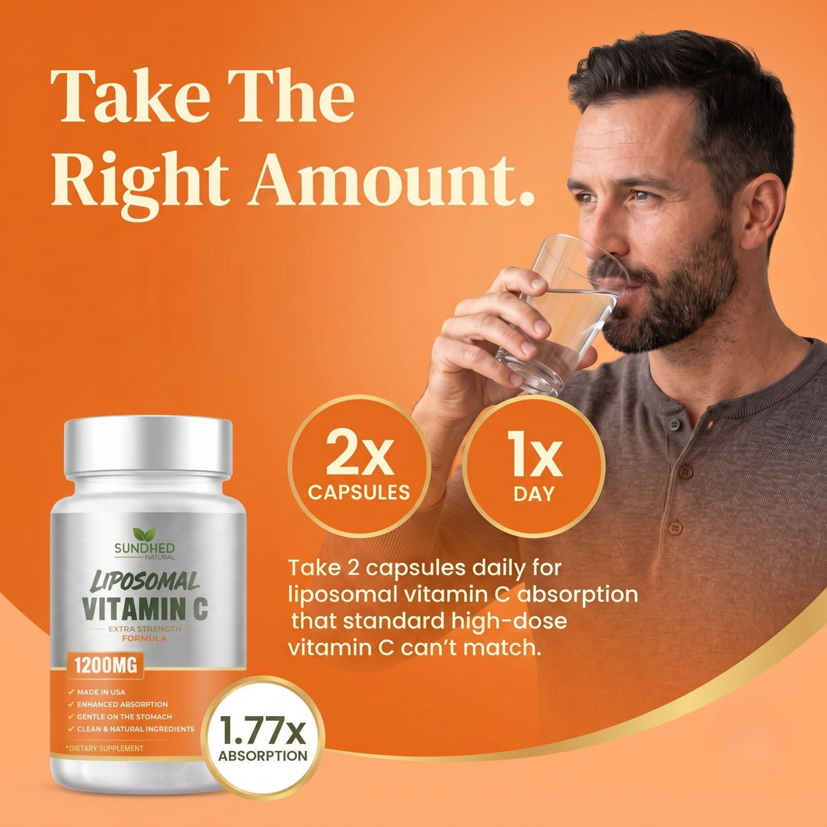 Sundhed Natural Pure Liposomal Vitamin C - 1200mg Immune System