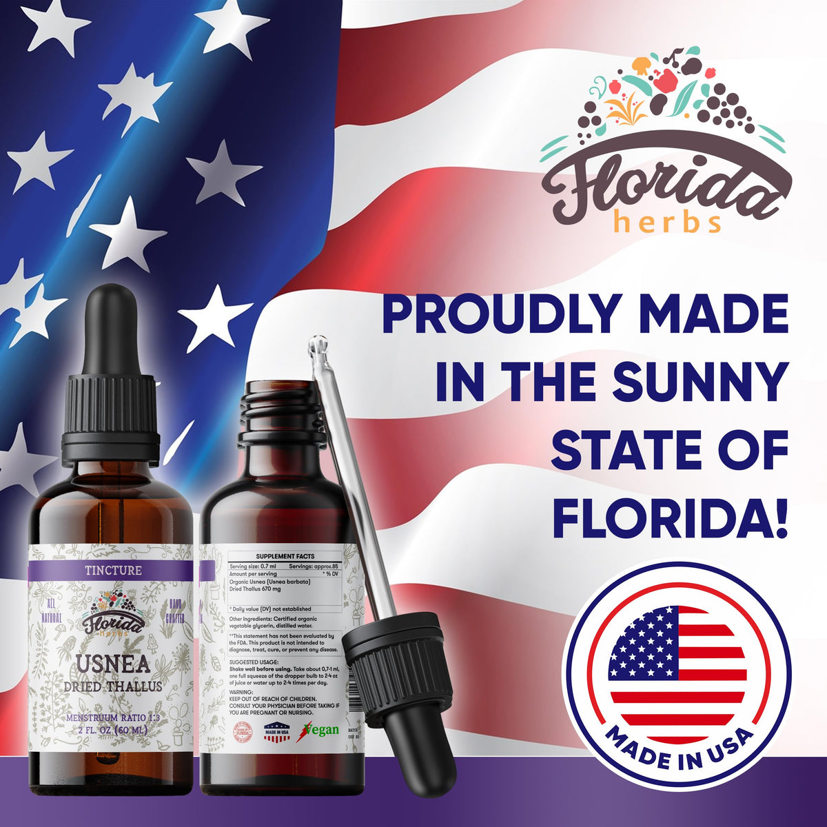 Florida Herbs Usnea Tincture Alcohol Free Herbal Supplement - 2 oz - image 5