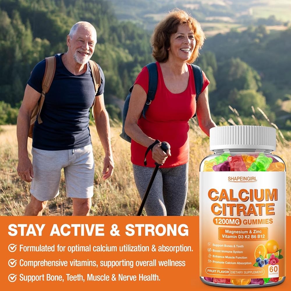SHAPEINGIRL Calcium Citrate 1200mg with Vitamin D3 K2 Gummies - 120 Count - image 4