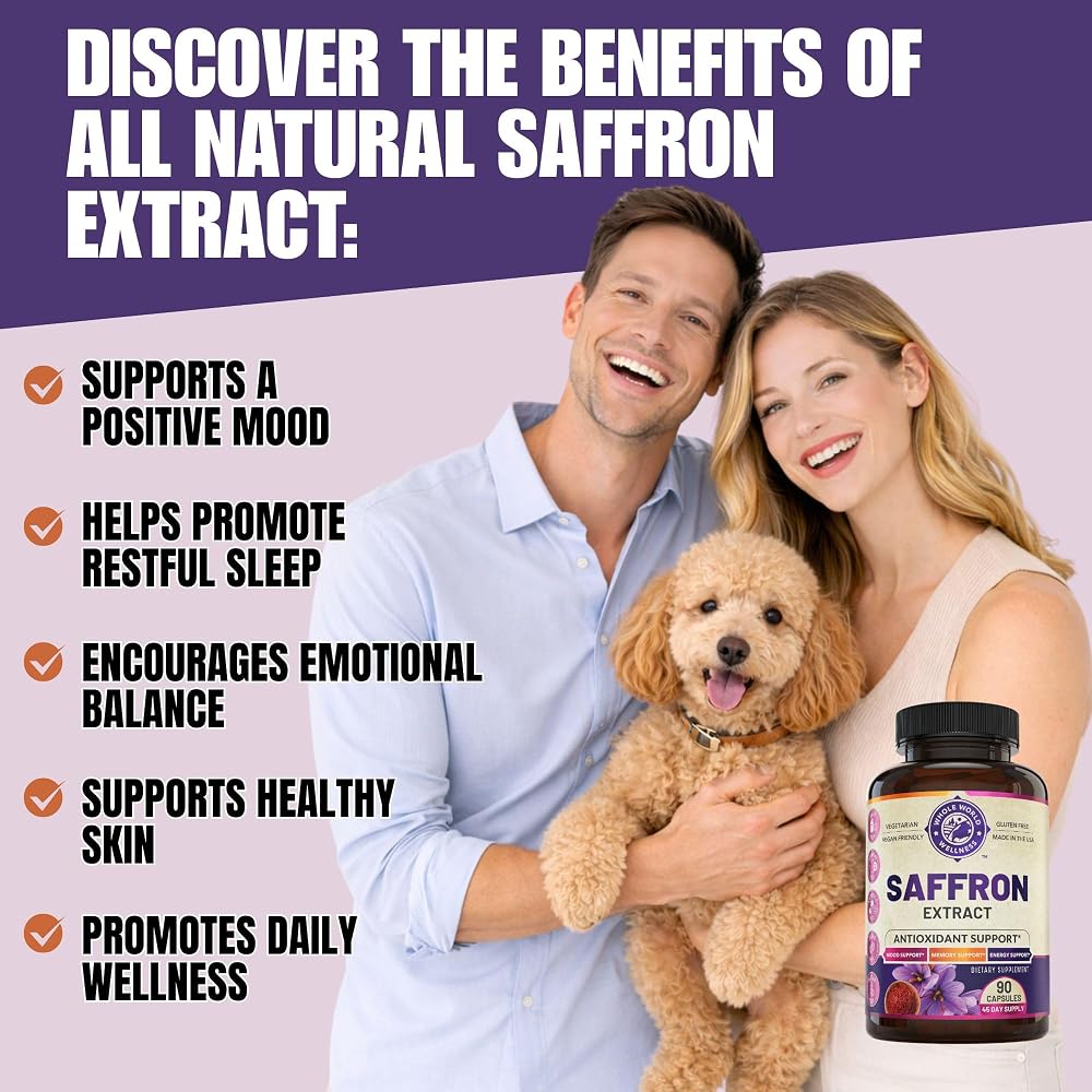 Whole World Wellness Saffron Extract Mood & Memory Support - 90 Capsules - image 3