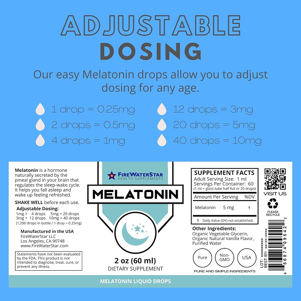 FWS Liquid Melatonin Drops for Sleep - 2 Fl Oz - image 6