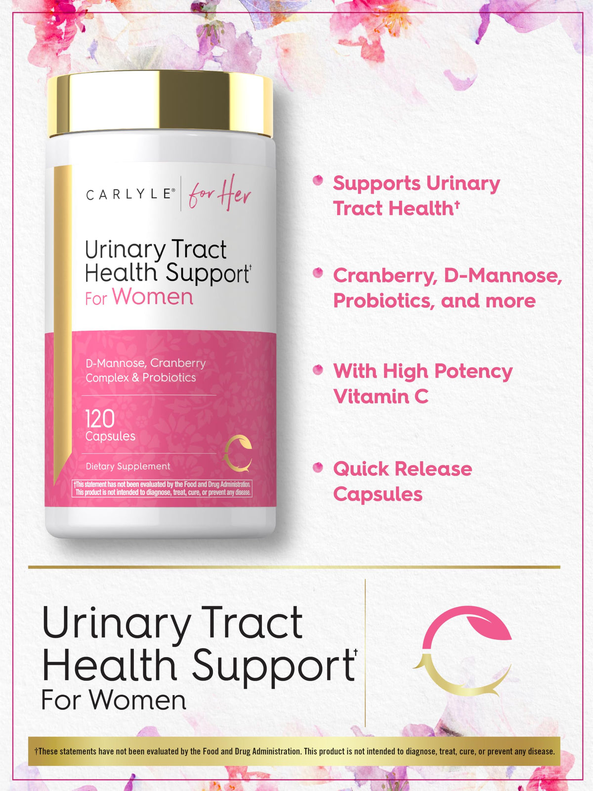 Carlyle Urinary Tract Health for Women - 120 Capsules - image 4