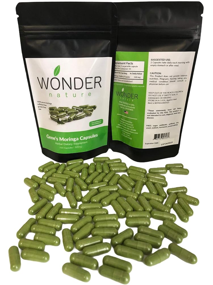 Wonder Nature Moringa Fine Green Powder - 100 Vegetarian Capsules - image 9