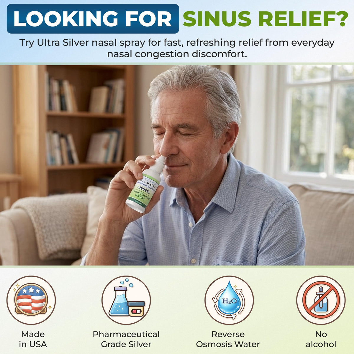 Ultra Silver Colloidal Silver Nasal Spray for Sinus Comfort - 2 fl oz - image 3