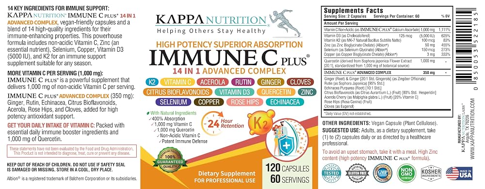 KAPPA NUTRITION Immune C Plus 14 in 1 Complex - 120 Capsules - image 7