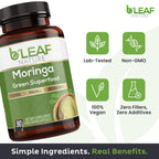 B'LEAF NATURE Organic Moringa Oleifera, 1000mg