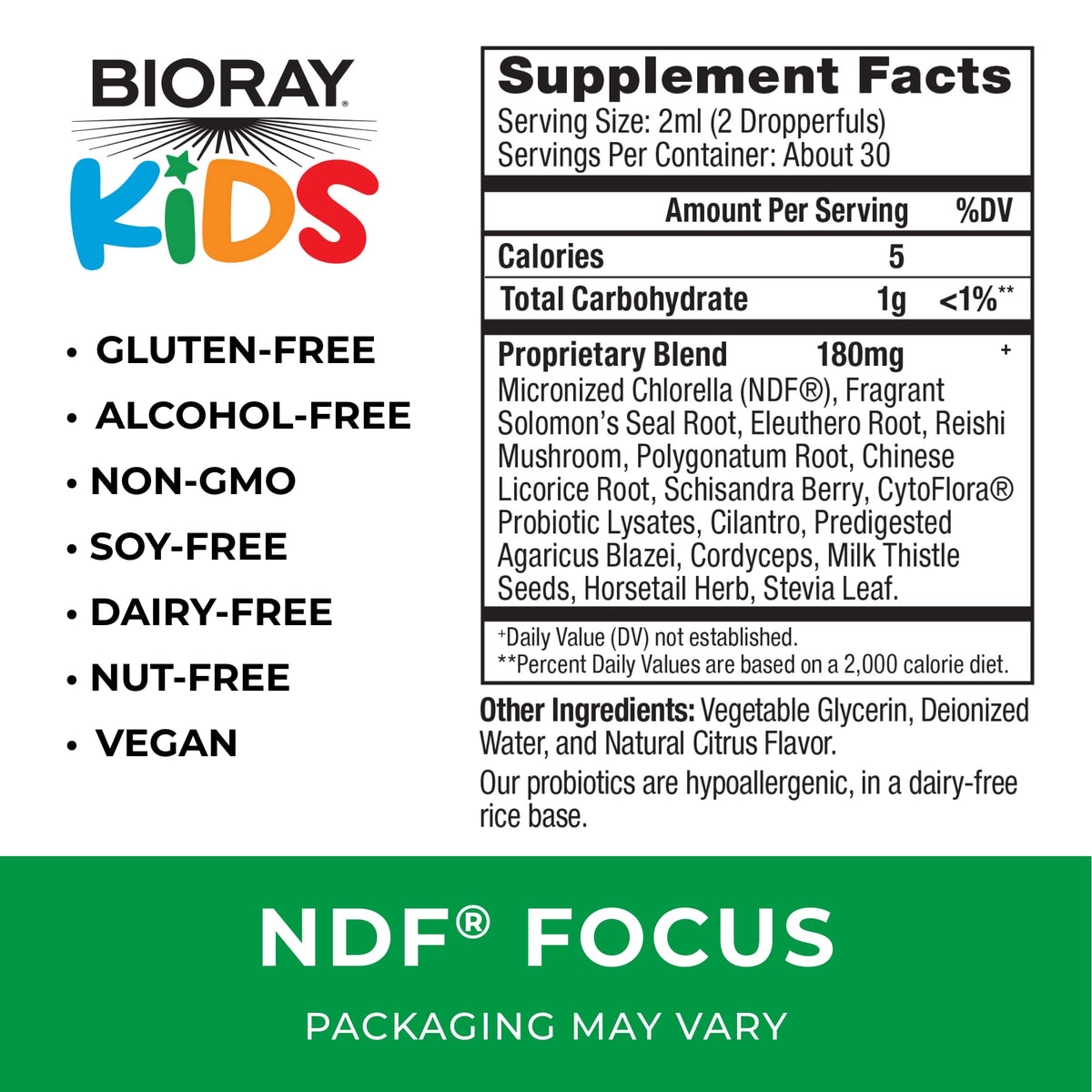 BIORAY Kids NDF Focus Liquid Herbal Drops for Clarity - 2 fl oz - image 2