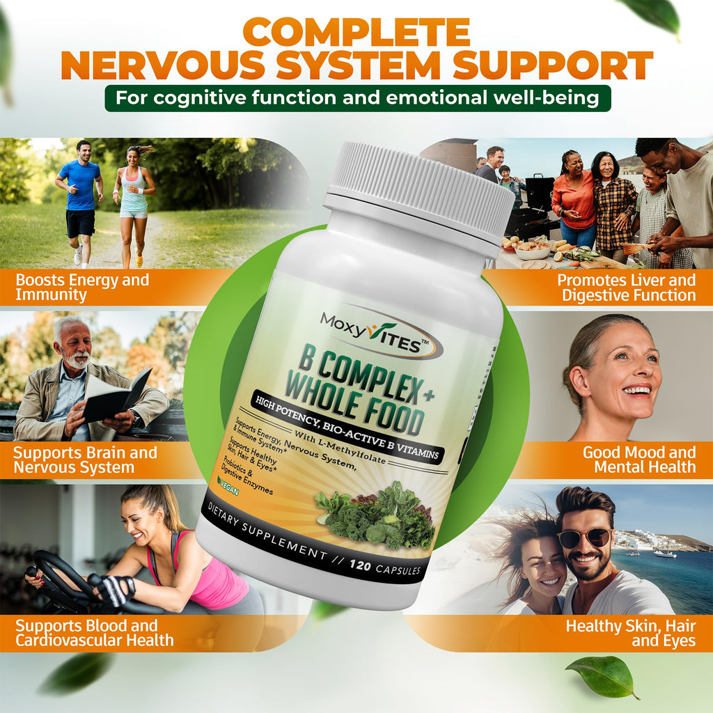 MoxyVites Vitamin B Complex for Energy & Stress - 120 Capsules - image 3