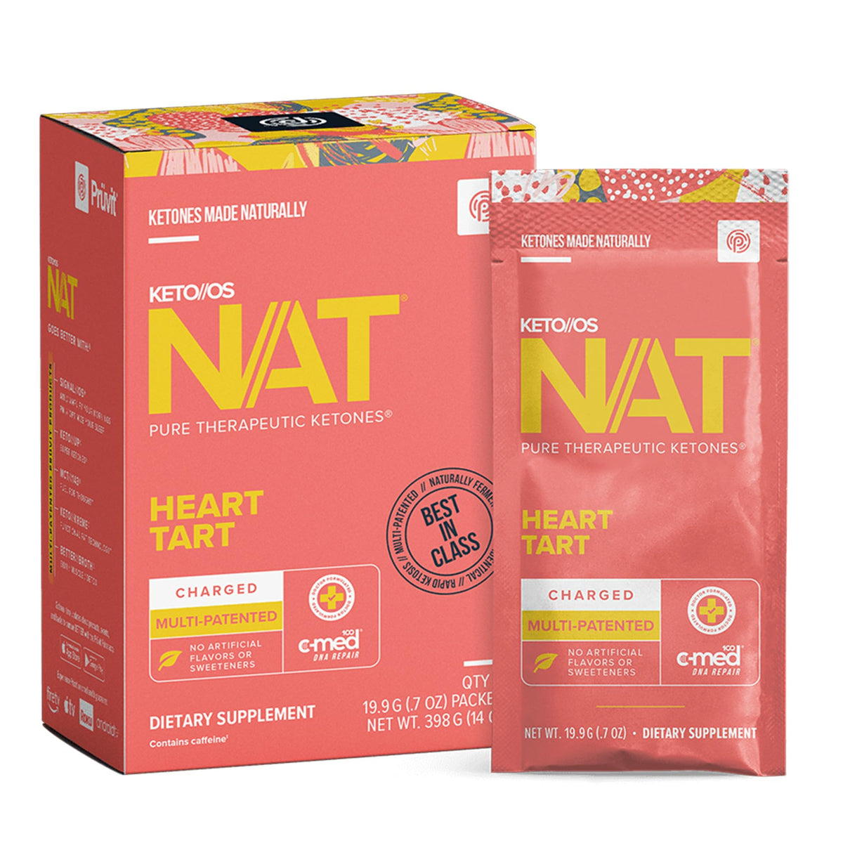 Prüvit Keto//OS NAT Heart Tart Charged Ketone Drink Mix - 20 Sachets