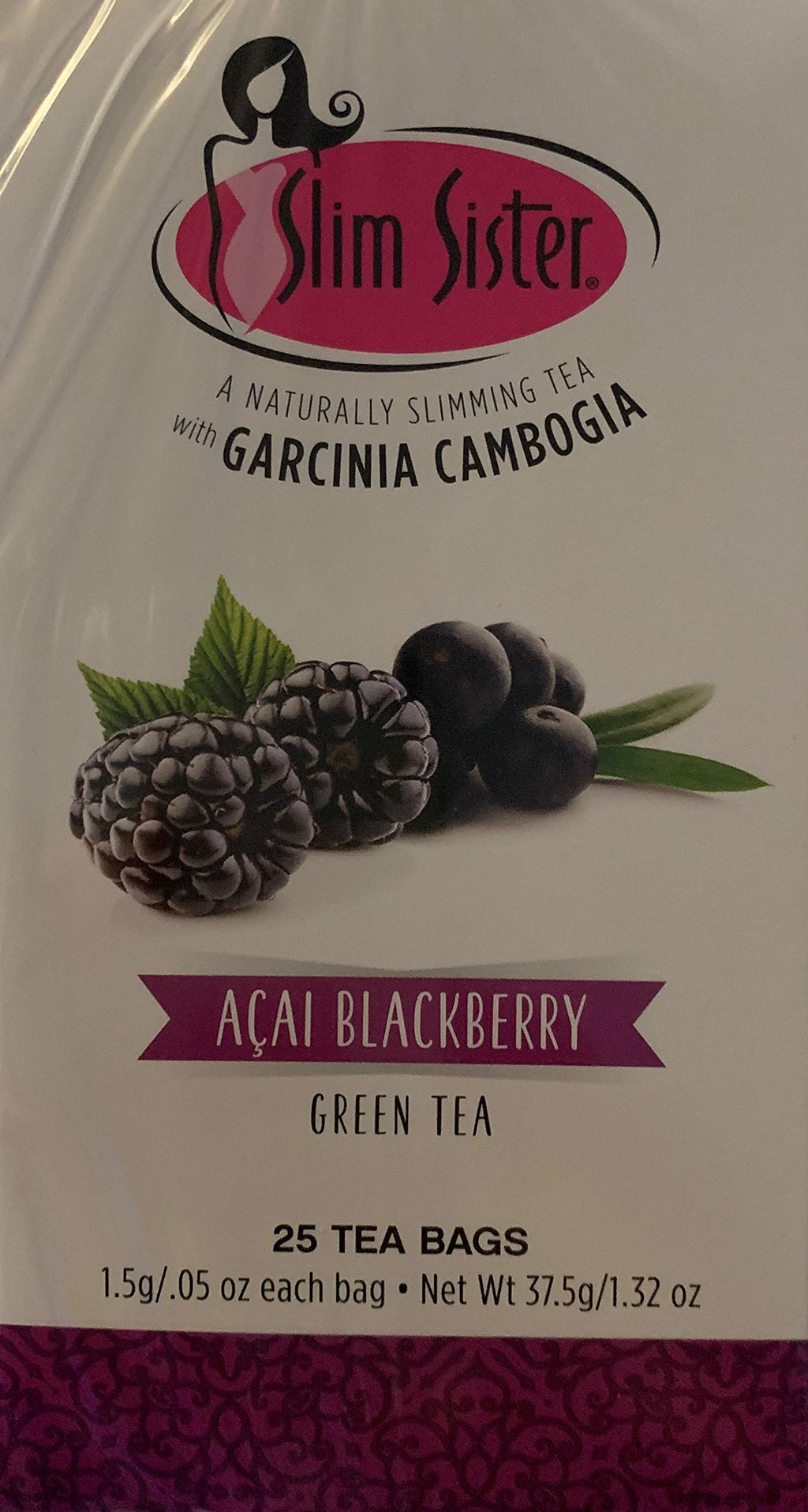 Slim Sister Acai Blackberry Green Tea with Garcinia Cambogia - 25 Tea Bags