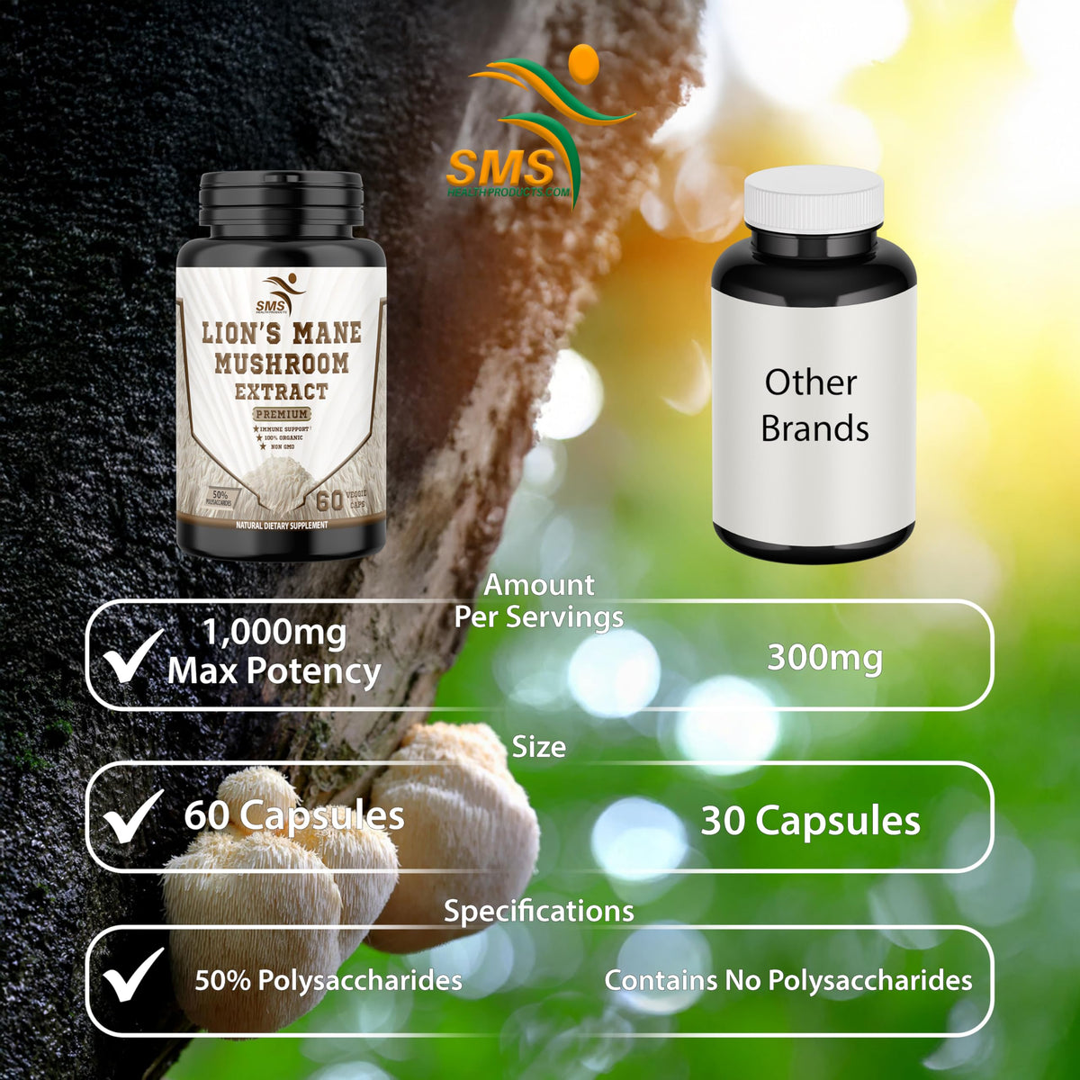 SMSHEALTHPRODUCTS.com Lion's Mane Mushroom Brain Support - image 6