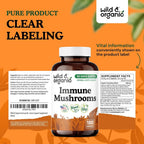 Wild & Organic Immune Mushroom Blend Capsules - 8 Mushroom Complex
