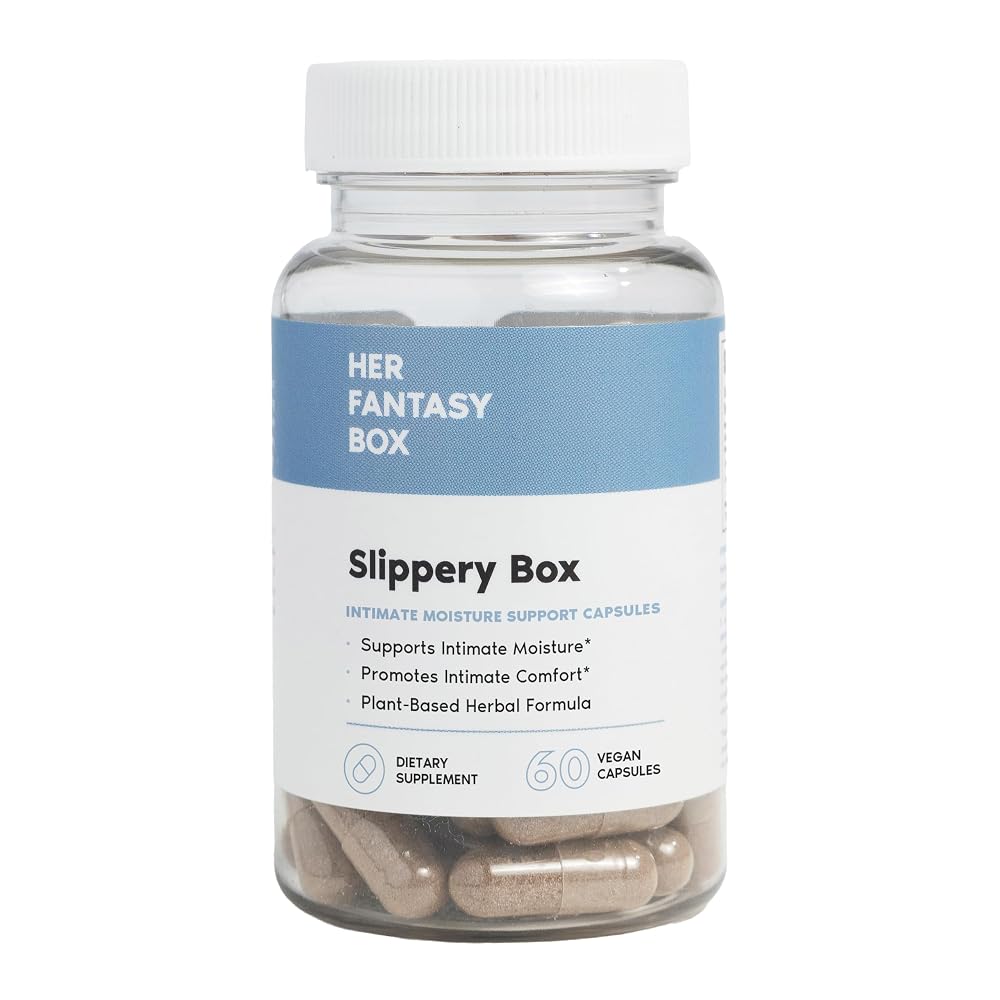 Her Fantasy Box Slippery Elm Capsules for Intimate Wellness - 60 Vegan Capsules