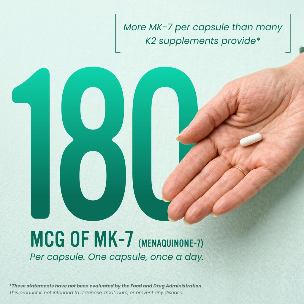 Alkaline for Life Vitamin K2 MK-7 MenaQ7 180 mcg Bone Support - 60 Capsules - image 4