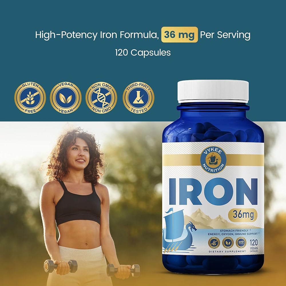 Vykee Nutrition Iron Bisglycinate 36 mg - 120 Capsules - image 4