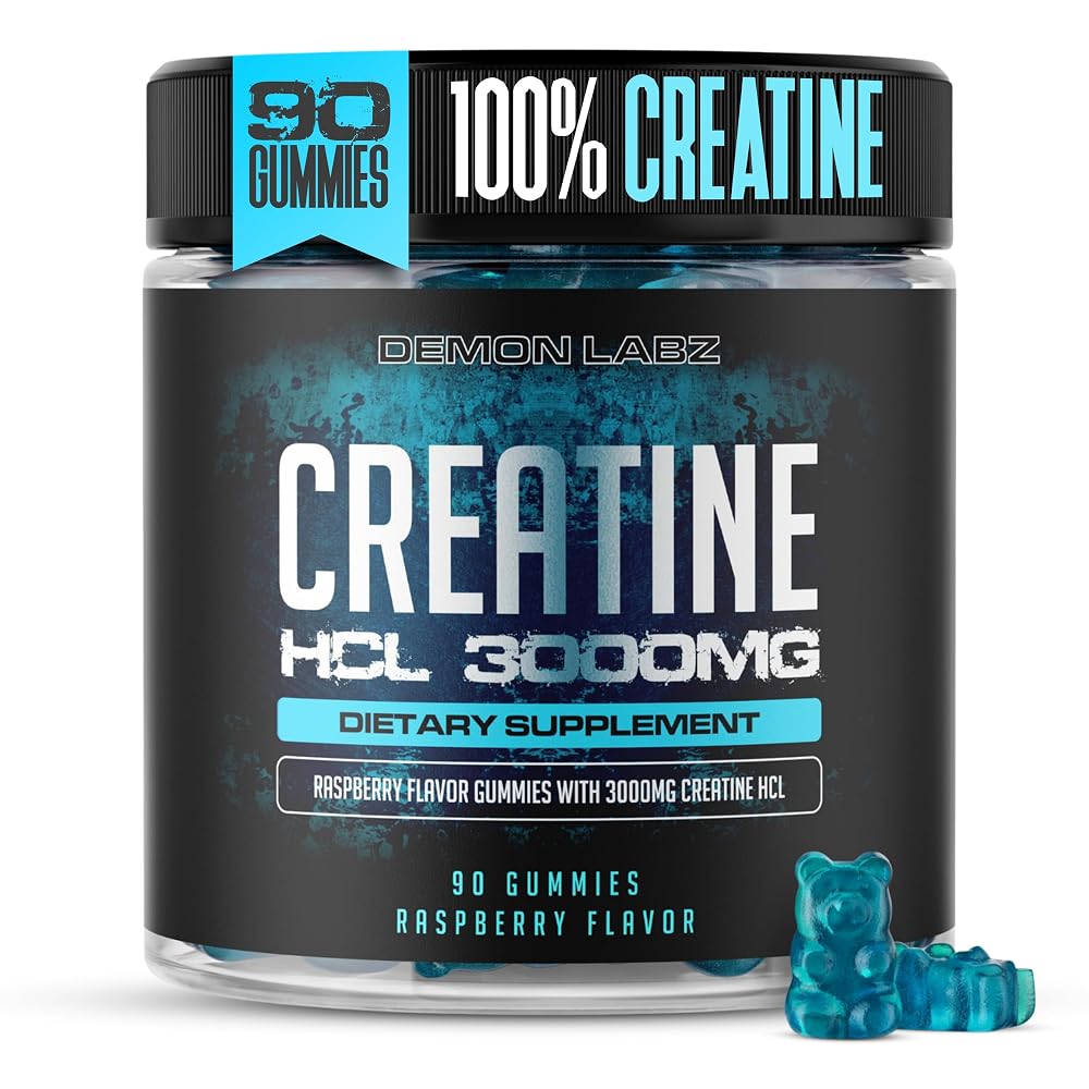 Demon Labz Creatine HCl 3000mg Vegan Gummies Raspberry - 90 Count