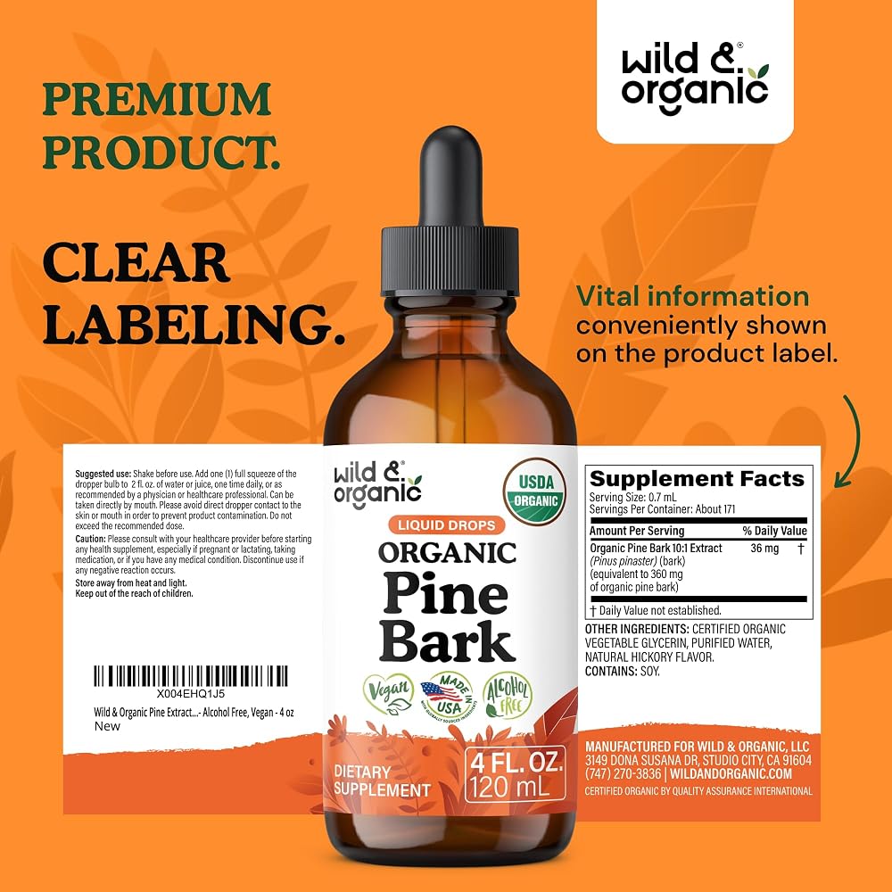 Wild & Organic Pine Bark Extract Drops Antioxidant Support - 4 fl oz - image 9