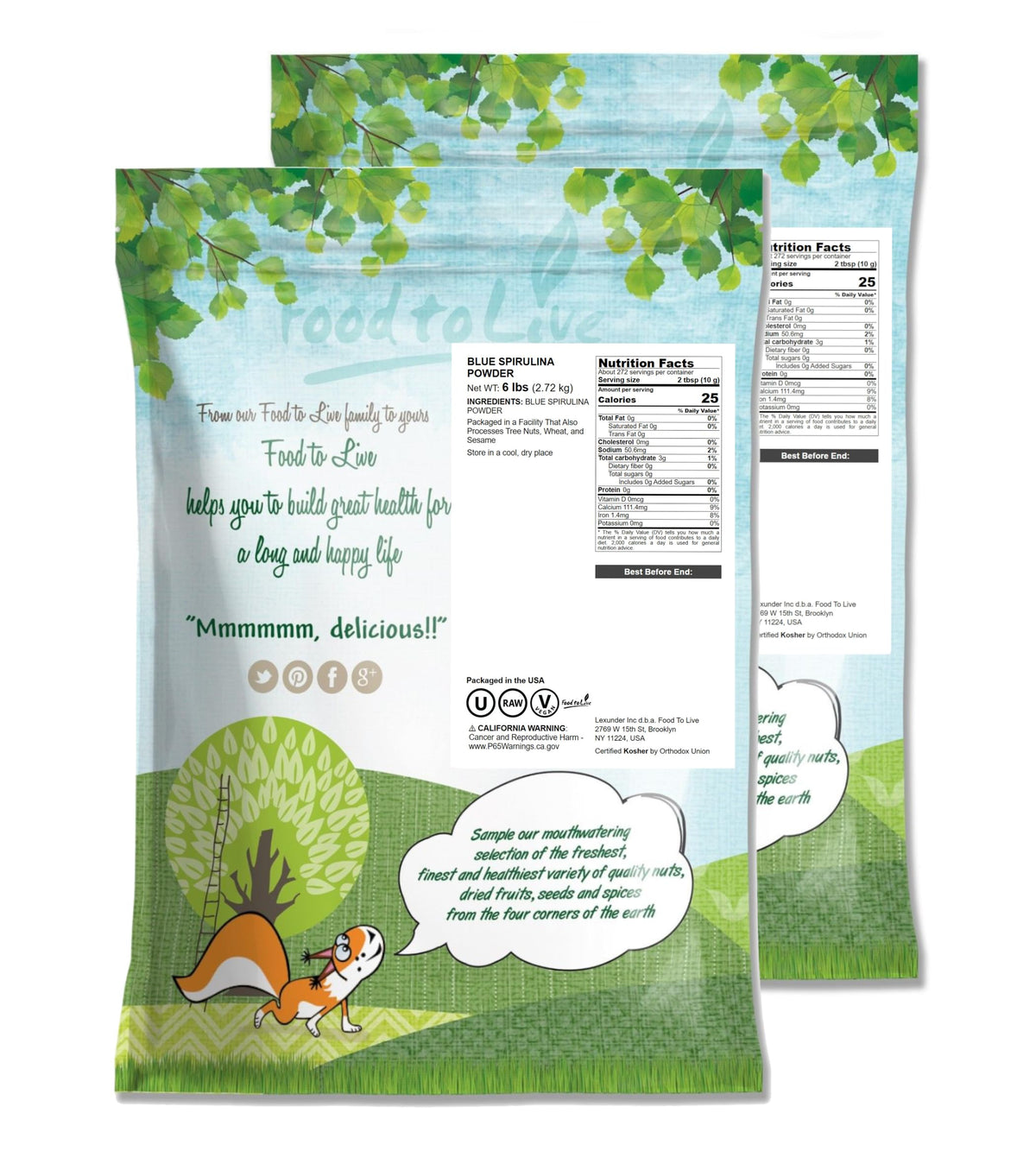 Food to Live Blue Spirulina Powder