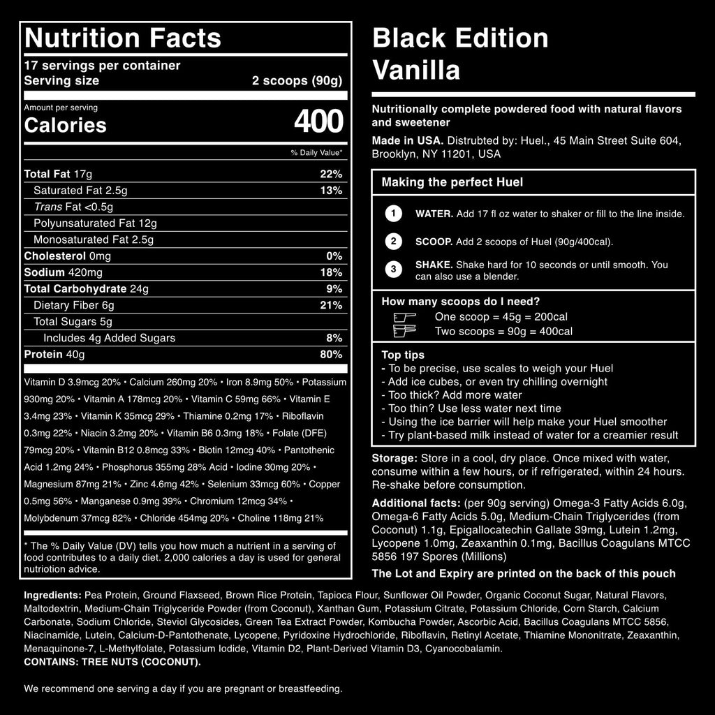 Huel Black Edition Vanilla Protein Powder Meal Replacement - 34 Scoops - image 5