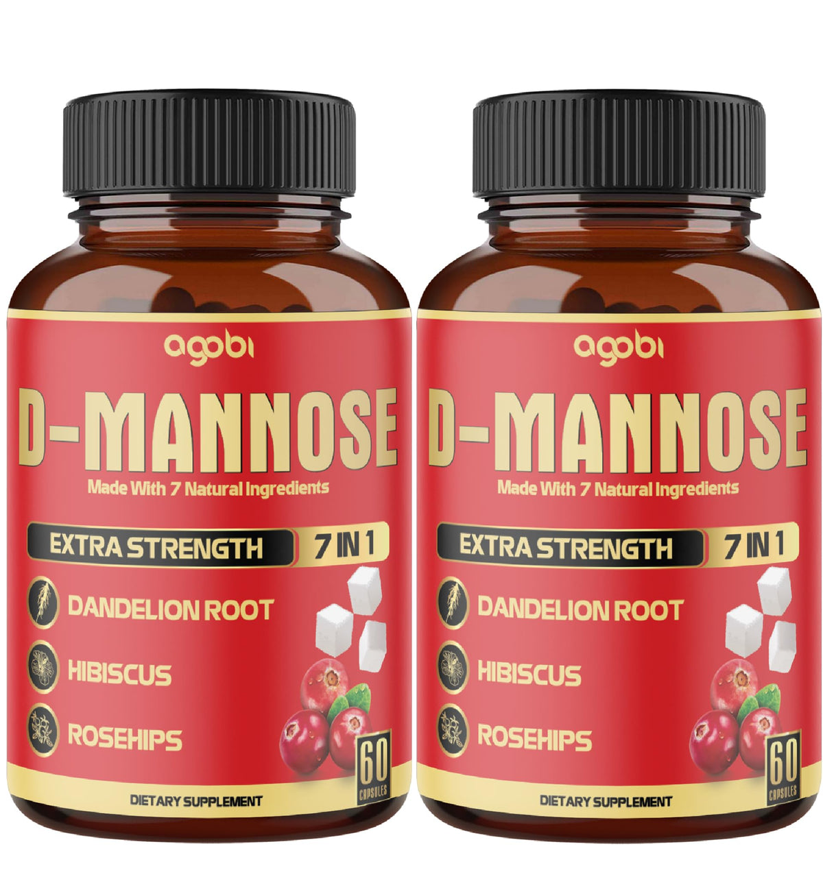 Agobi D-Mannose Capsules with Cranberry & Dandelion - 120 Capsules