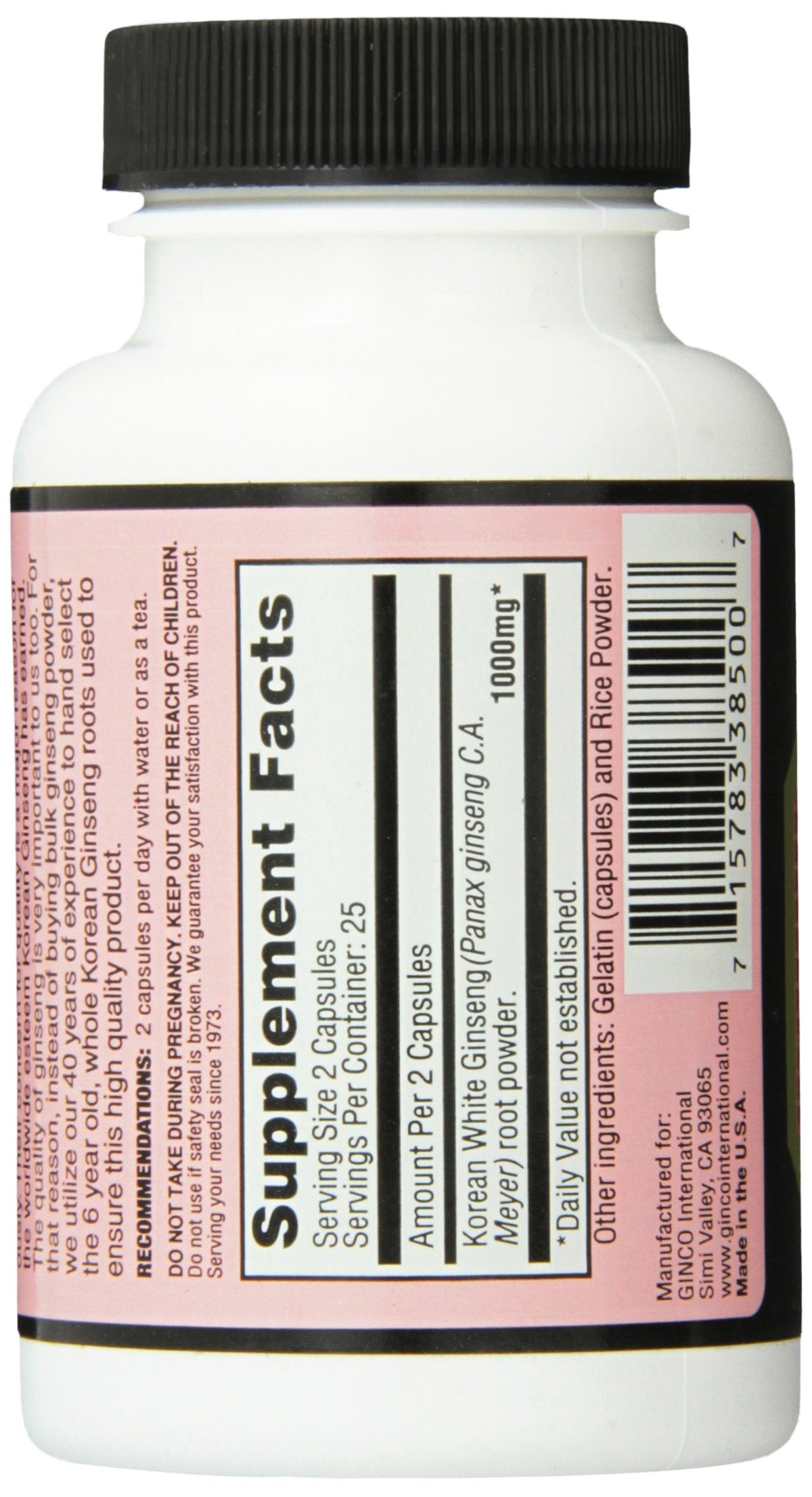 Imperial Elixir Korean White Ginseng 500 mg - 50 Capsules - image 3
