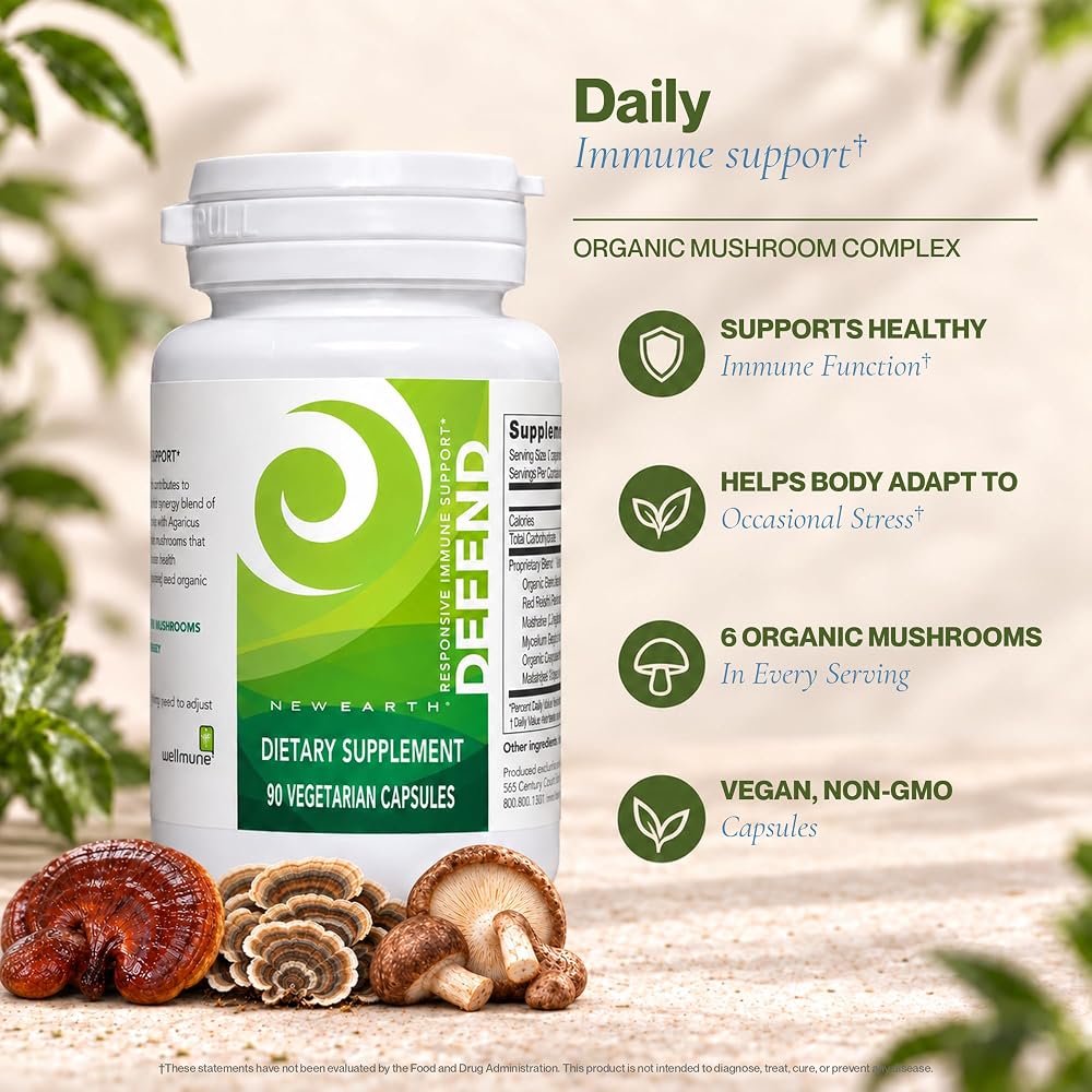 New Earth Defend Mushroom Complex Immune Support - 90 Capsules - image 2