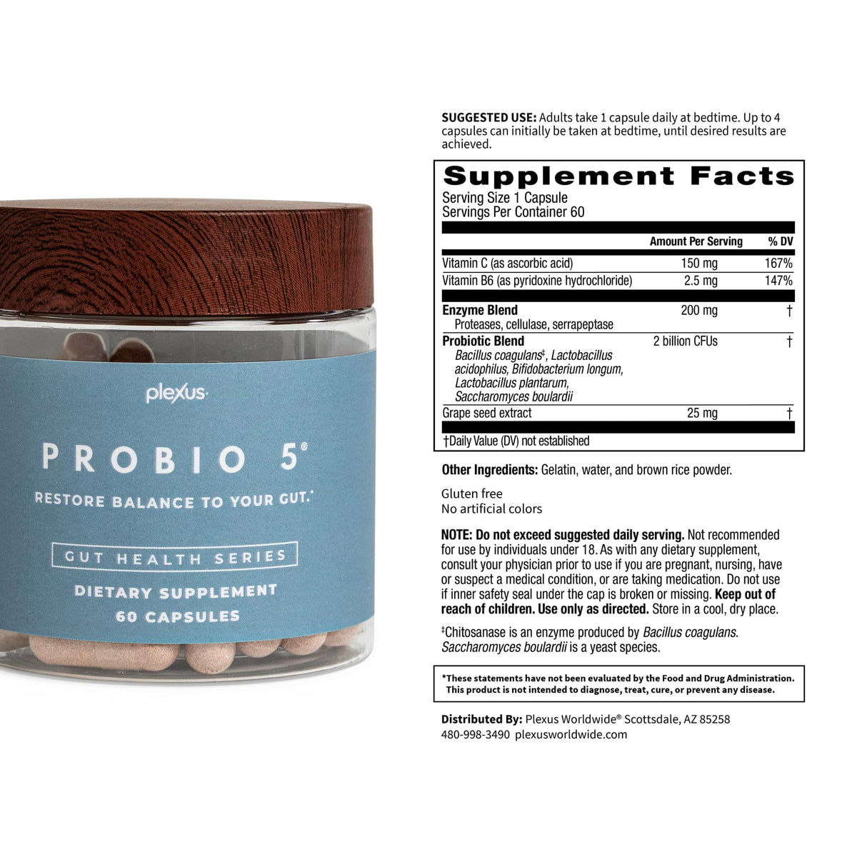 Plexus ProBio 5 Probiotic 3 Billion CFU - 60 Capsules - image 7