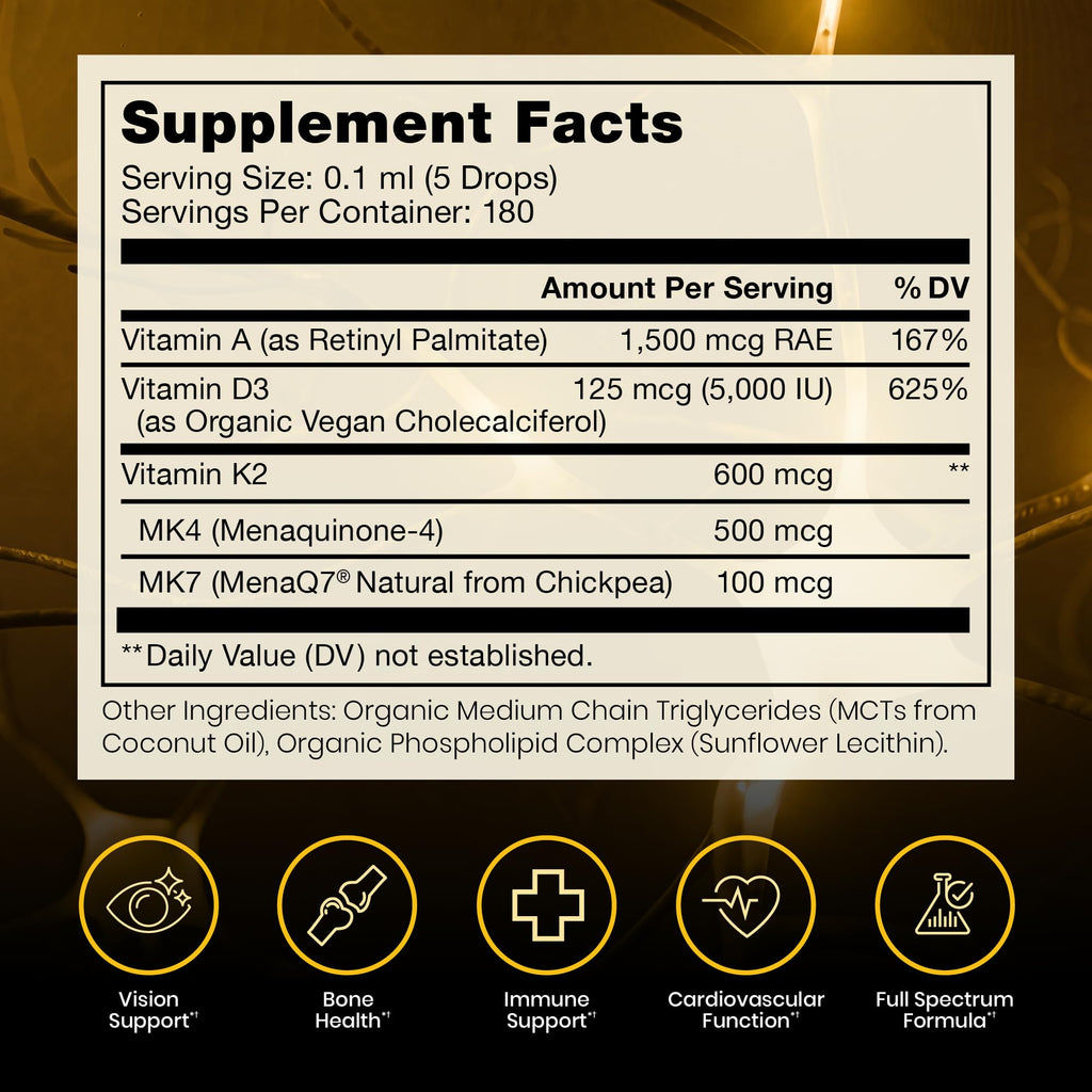 Pure Therapro Rx Vegan A-D-K “Full Spectrum" Drops for Best Absorption
