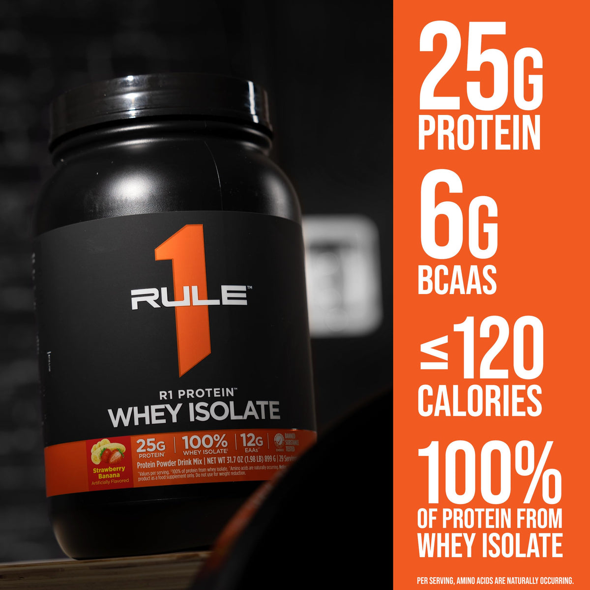 Rule 1 R1 Protein Whey Isolate - with 25g Protein & 6g BCAA