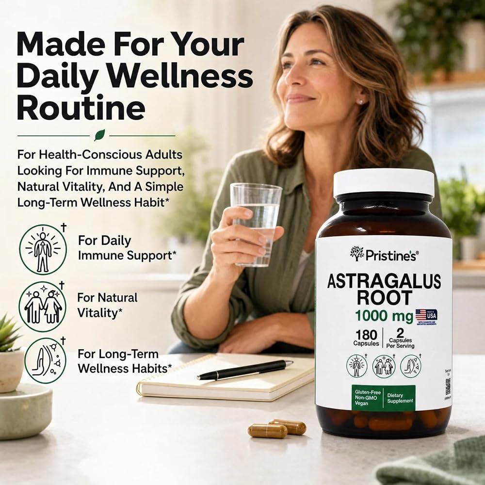PRISTINE'S Astragalus Root Capsules for Immunity & Lung Health - 180 Count - image 6