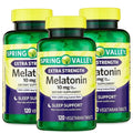 hjnebkp Spring Valley Melatonin 10mg with Lemon Balm for Sleep - 360 Tablets