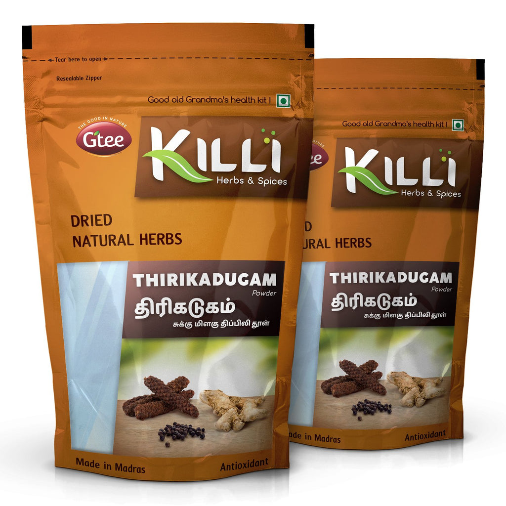 KILLI Trikatu Thirikadugam Powder - 2 x 100g