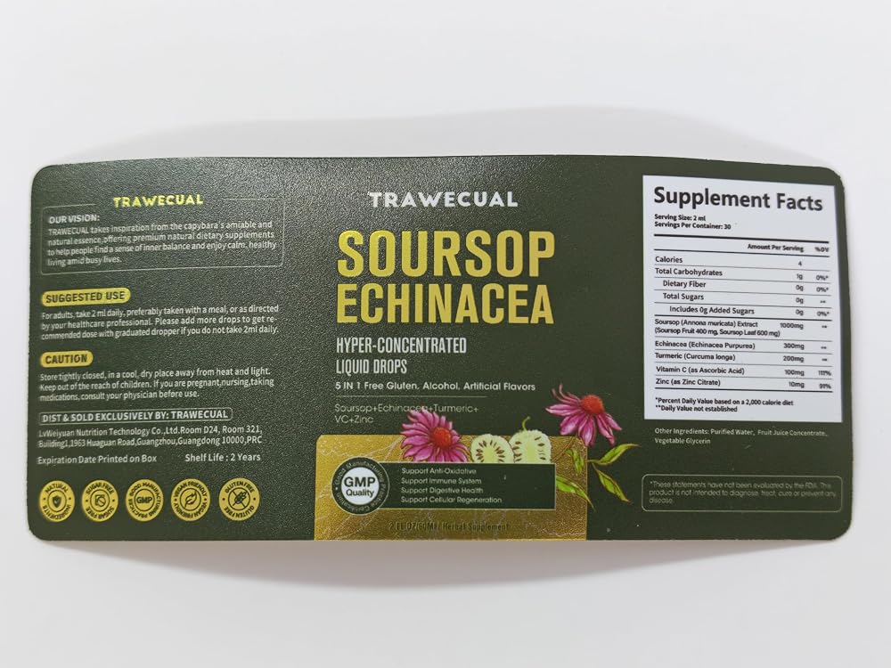 Trawecual Soursop Liquid Drops Herbal Supplement