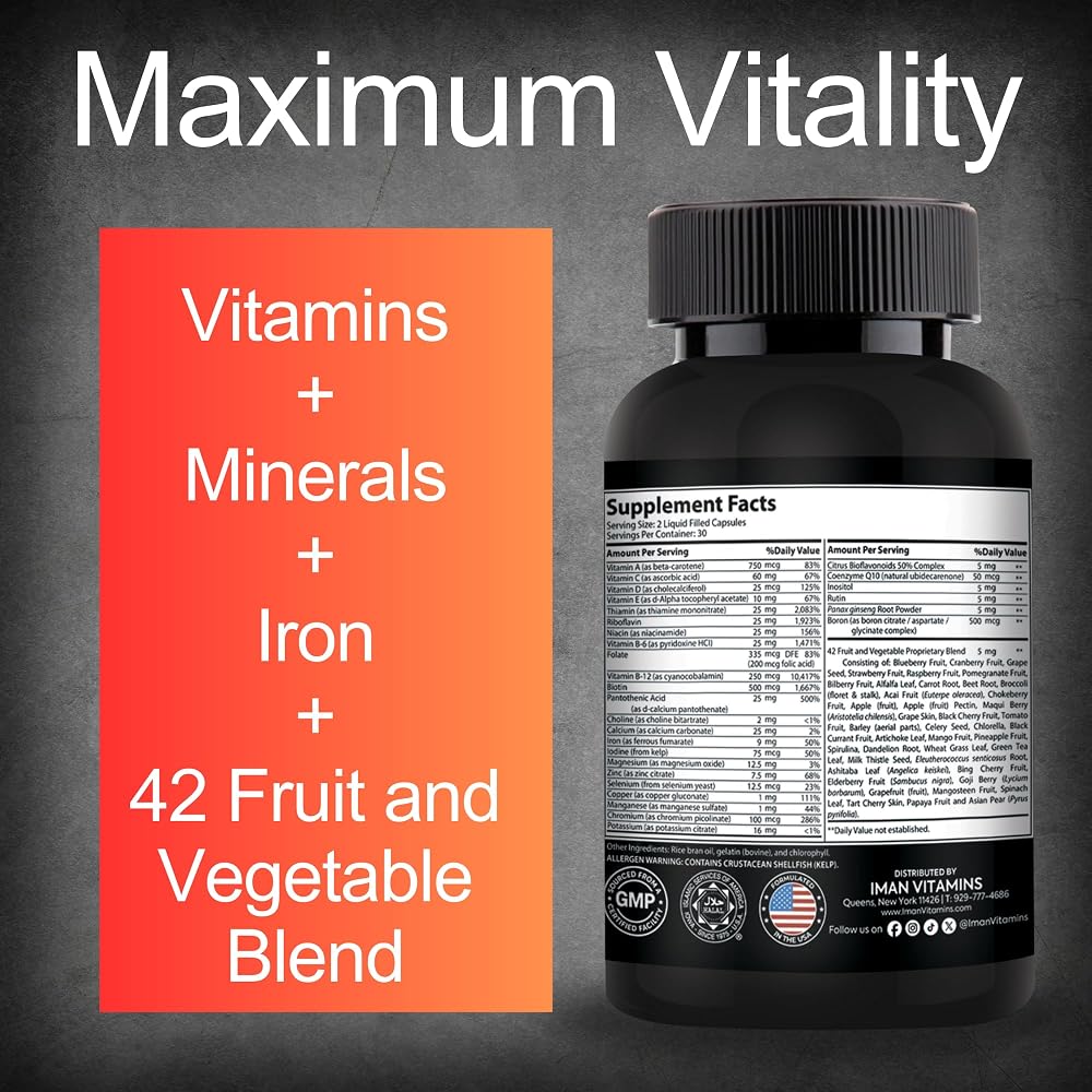Iman Vitamins Halal Complete Multivitamin - 60 Capsules - image 5