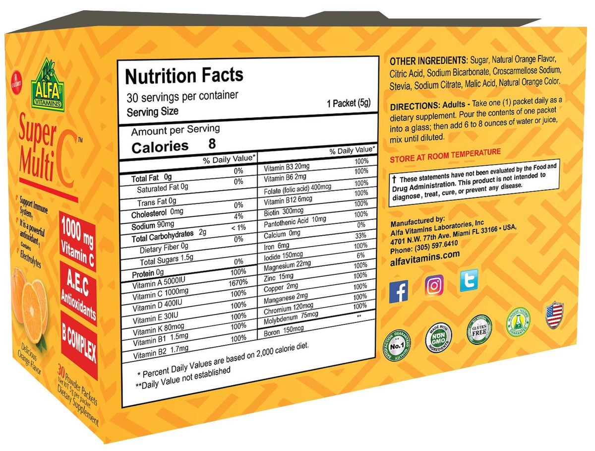 ALFA VITAMINS Super Multi C Vitamin C Powder - 30 Packets - image 3