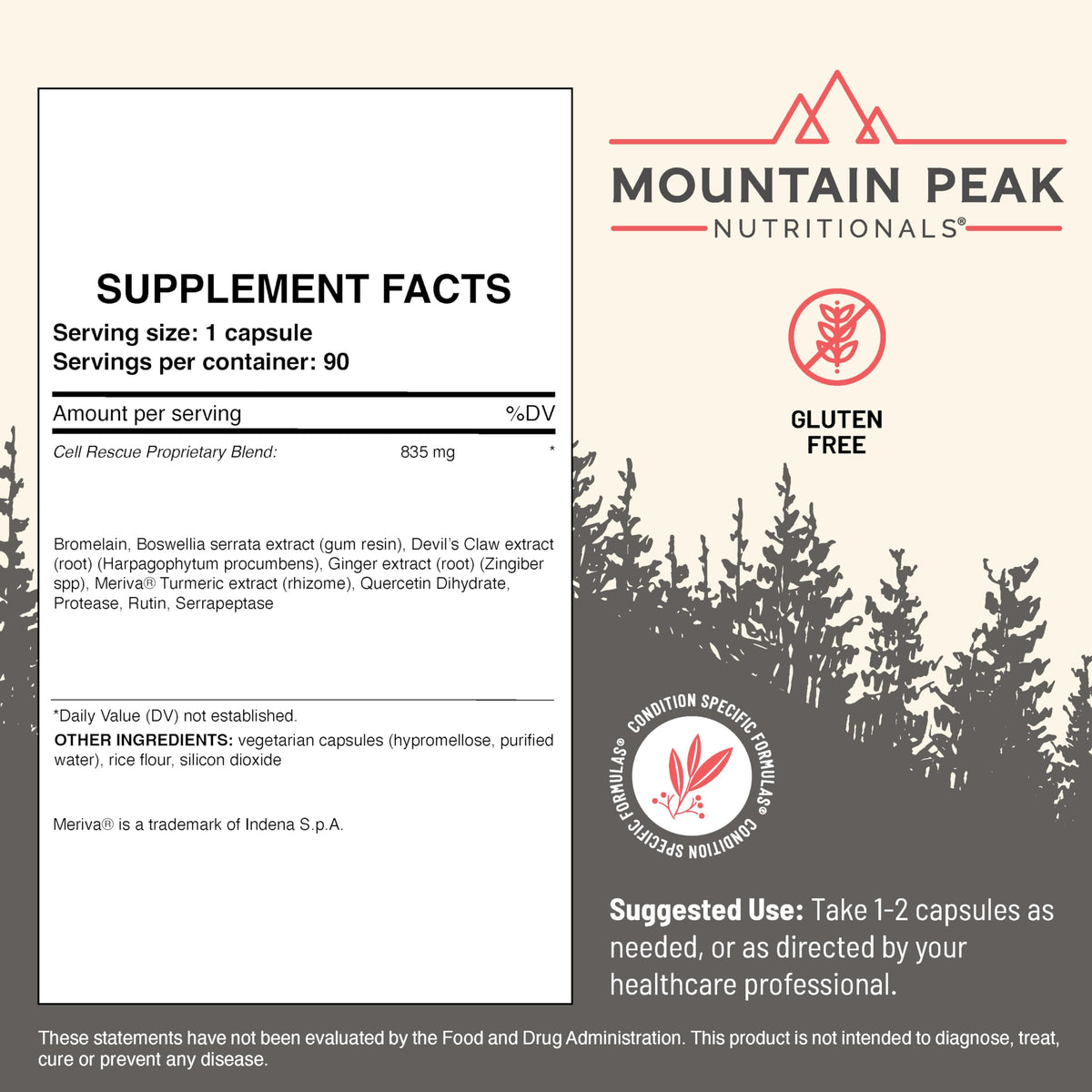 Mountain Peak Nutritionals Cell Rescue Turmeric Ginger Bromelain - 90 Capsules - image 3