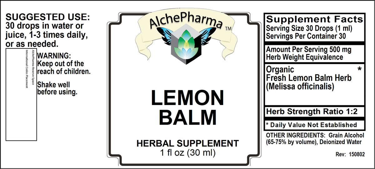 AlchePharma Lemon Balm Fresh Organic Tincture - 1 fl oz - image 4