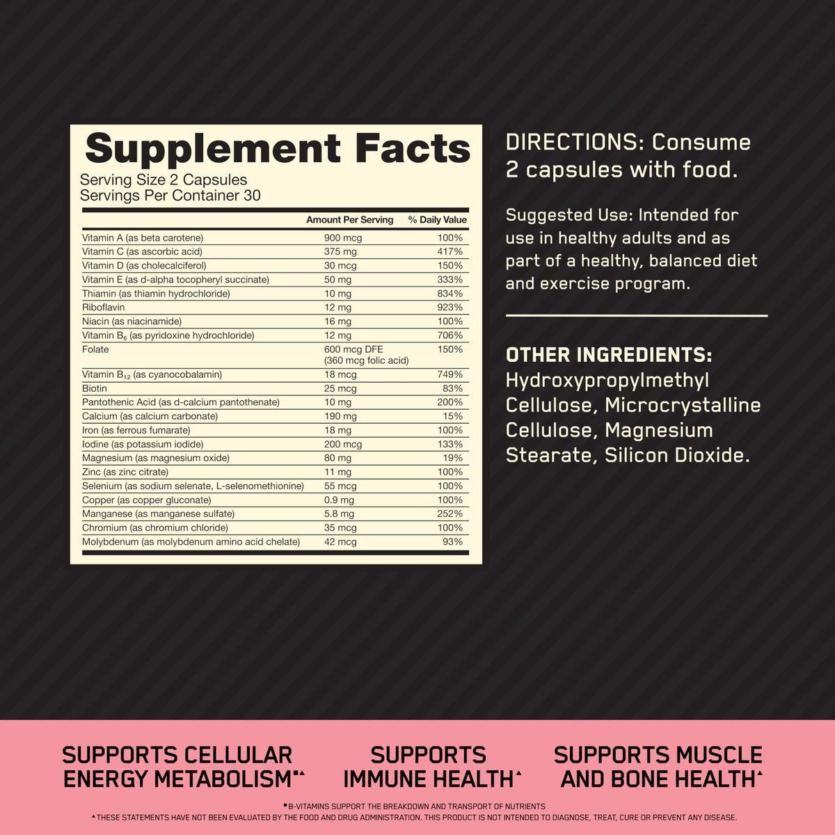 Optimum Nutrition Opti-Women Daily Multivitamin - 120 Capsules - image 5