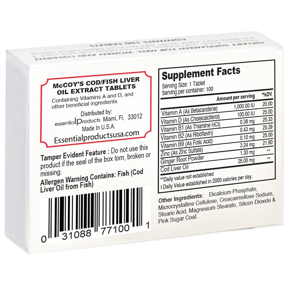 Pastillas McCoy Cod Fish Liver Oil Extract Tablets - 40 Count - image 3