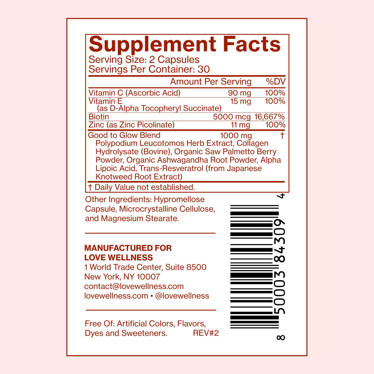 Love Wellness Good to Glow Collagen Biotin Capsules - 60 Count - image 6