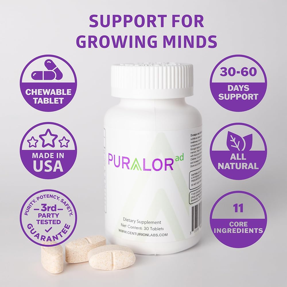 Centurion Health Puralor AD Cognitive Supplement for Kids - 30 Tablets - image 7